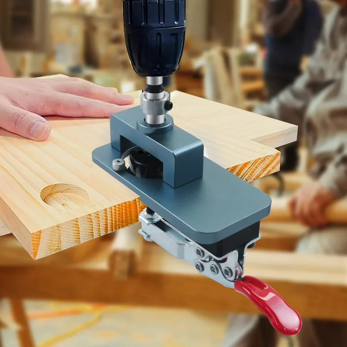 35mm Hinge Boring Jig Kit - Concealed Hinge Drilling Guide Jig - Aluminum Alloy Hinge Hole Opener Template Puncher Locator