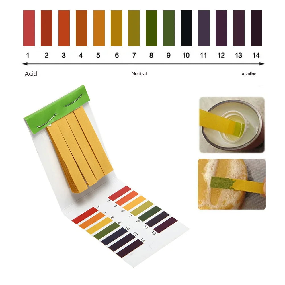 80 Strips Professional 1-14 ph Litmus Paper Ph Test Strips Water Cosmetics Soil Acidity Test Strips with Control Card