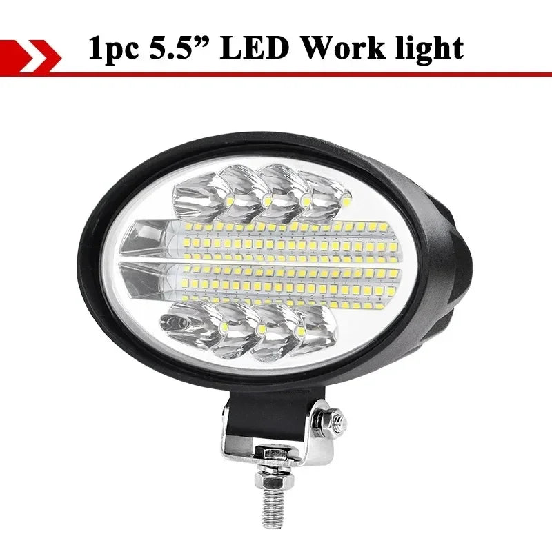 LED Tractor Oval Work Light 5inch Car Lamp 12V 24V Offroad Cab Headlight for Mining Crane Dump Truck Forklift ATV Spotlight