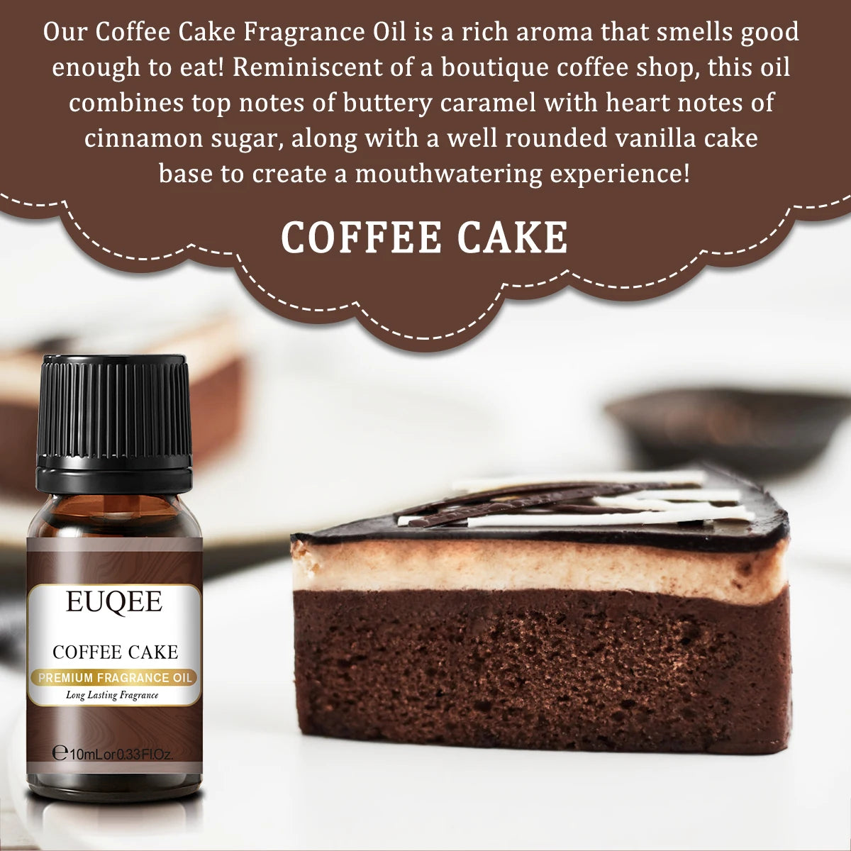EUQEE 10ML Coconut Vanilla Bubble Gum Fragrance Oil For Making Candle, DIY Soap Coffee Cake Cedarwood Premium Aroma Oils