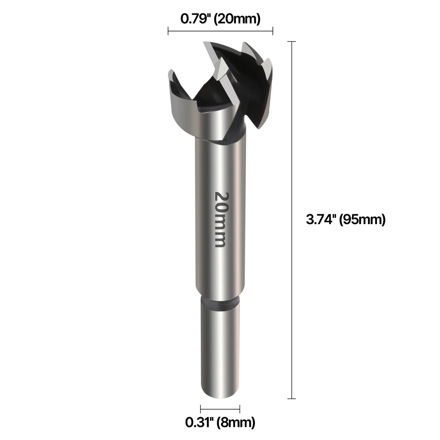 Vearter 1Pc 6mm-100mm Forstner Woodworking Tools Hole Saw Hinge Boring Drill Bits Round Shank High Carbon Steel Cutter