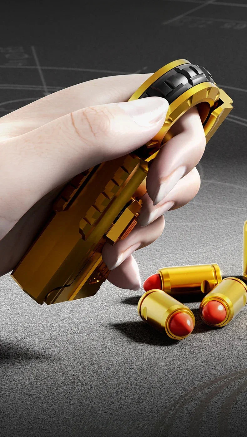 Ring Pistol Soft Bullet Gun Portable Mini 3D Decompression Shell Ejection Alloy Outdoor Funny Toy Boy Birthday Gift Fidget Toys