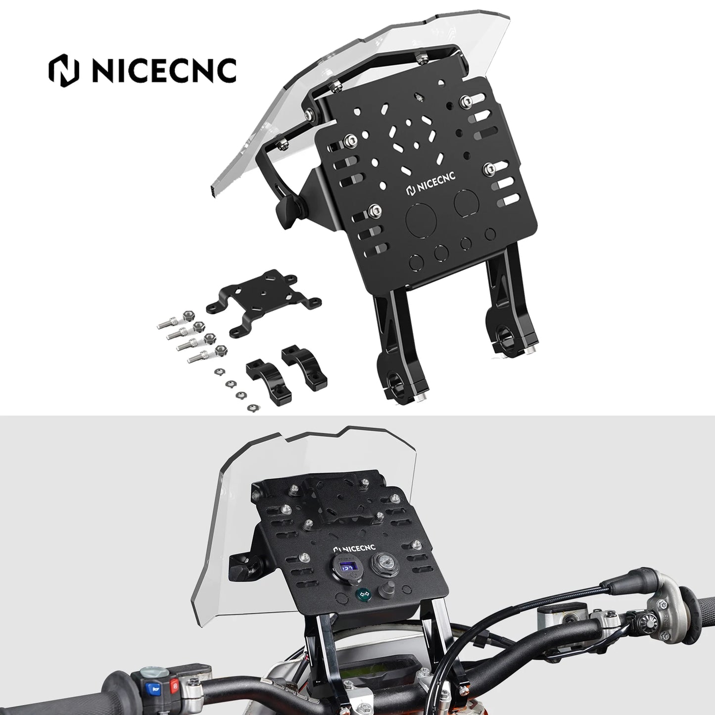 NiceCNC For Husqvarna TE300 TE FE TC FC TX FX 125 250 300 350  450 501 2014-2024 Navigation GPS Mount Bracket Mini Fairing Kit