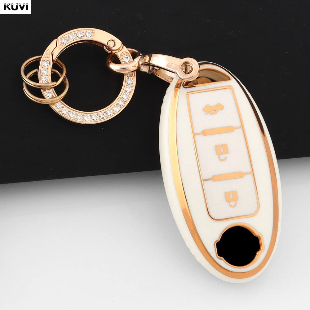 3 Button TPU Car Key Case Cover For Nissan Micra Murano Juke Alissa Pulsar X-trail Note Almera Altima Auto Keychain Protector