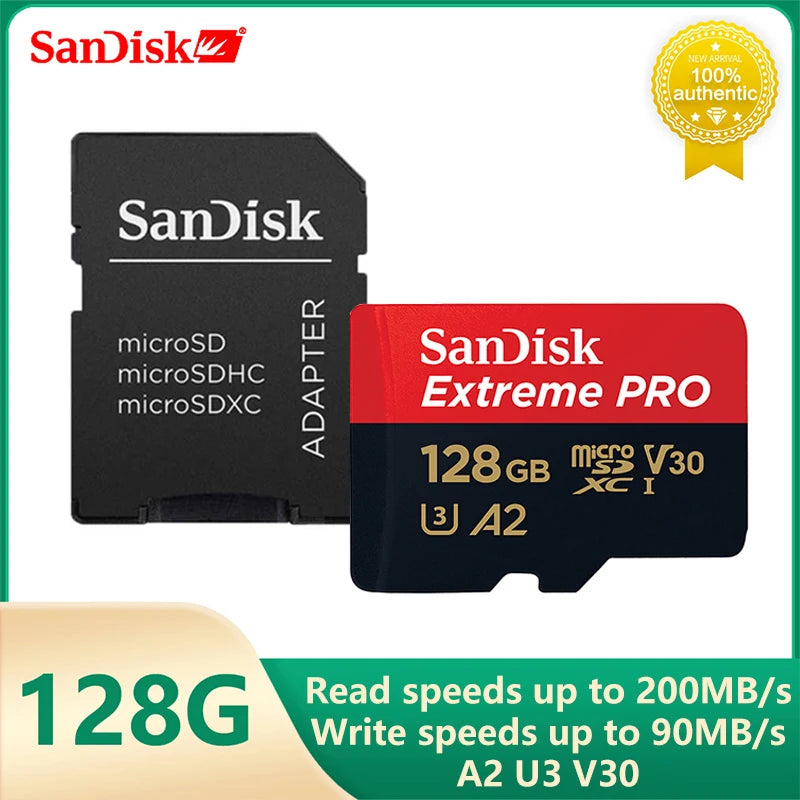 SanDisk V30 Extreme PRO Micro SD 32GB 64GB 128G 256G 512GB 1TB UHS-I Memory Card TF Card 200MB/s C10 U3 4K for Camera Steam Deck