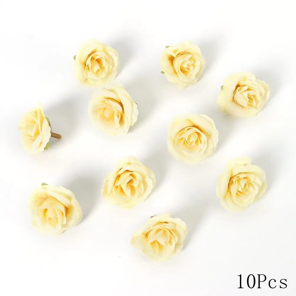 Yellow Artificial Flowers Heads Silk Fake Flowers for Home Decor Party Wedding Decoration DIY Valentine's Day Gifts Accessories