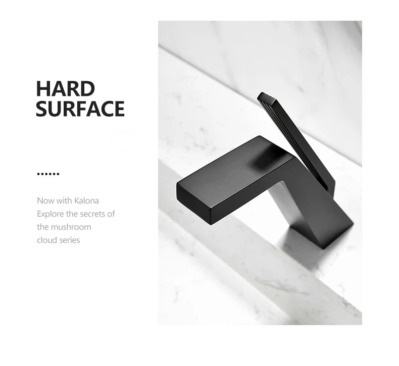 Becola Basin Faucet Black/Chrome Face Single Handle Deck Mounted Sink Taps Cold and Hot Mixer for Bathroom Crane Faucets
