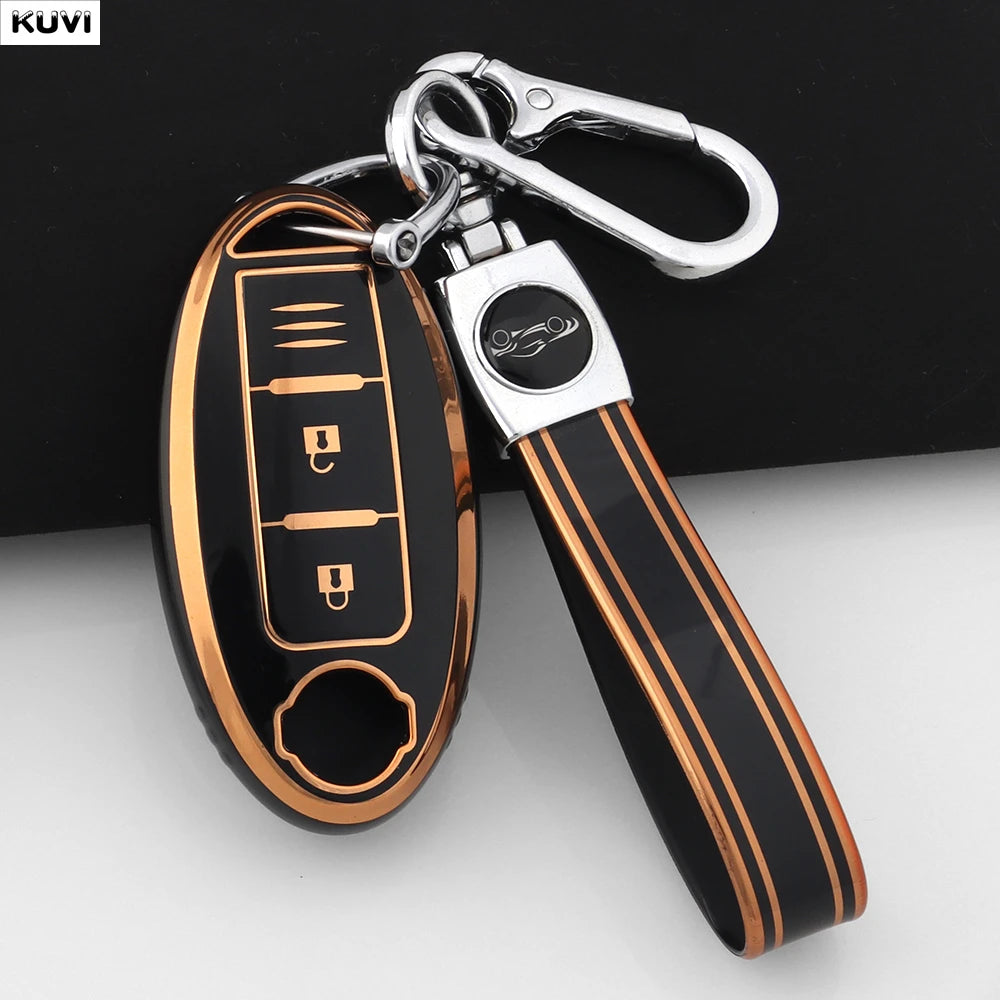3 Button TPU Car Key Case Cover For Nissan Micra Murano Juke Alissa Pulsar X-trail Note Almera Altima Auto Keychain Protector
