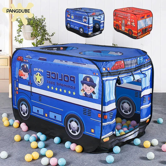 PANGDUBE Folding Baby Playpen Without Balls Pool Fire Truck Tent Policy Car Toy Tent Kid Playhouse Children's Play Tent