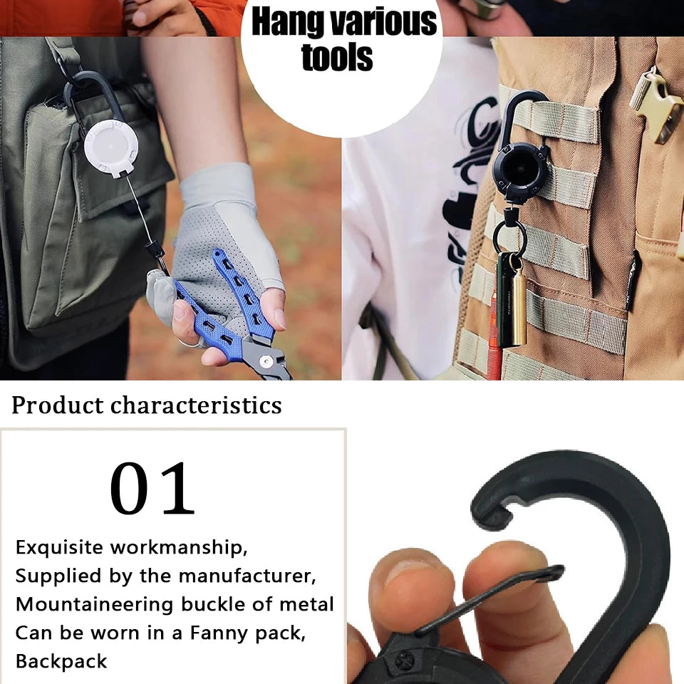 1/3Pcs Automatic Retractable Wire Rope Antitheft Easy-to-pull Buckle Rope Elastic Keychain Sporty Retractable Key Ring Anti Lost