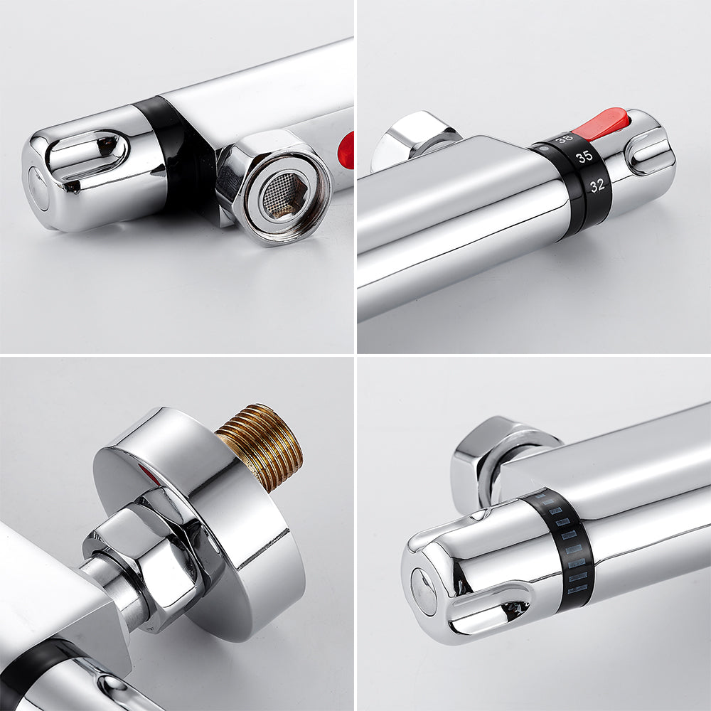 Thermostatic Shower Faucets Set Chrome Bathroom Thermostatic Mixer Tap Hot And Cold Bathroom Mixer Mixing Valve Bathtub Faucet