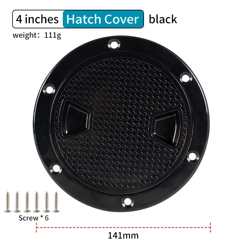 ABS Round Deck Inspection Access Hatch Cover Plastic White Black Boat Screw Out Deck Inspection Plate For Yacht Marine 4inch