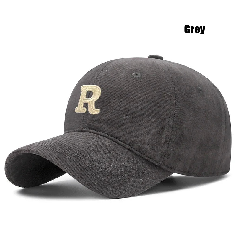 New Unisex Korean Version Big Head Circumference Three-Dimensional R Letter Cotton Thorn 3Dimensional Embroidered Baseball Cap