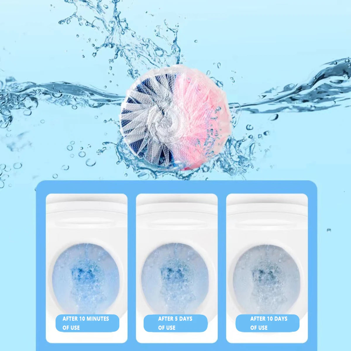 Automatic Toilet Bowl Cleaner Tablets - Continuous Release Technology, Long-Lasting Freshness
