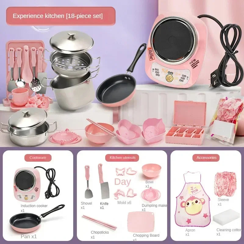 New Girl Baby Can Cook Funny Mini Kitchen Wholesale Real Cooked Family Toy Set Birthday Gift Girl Toys