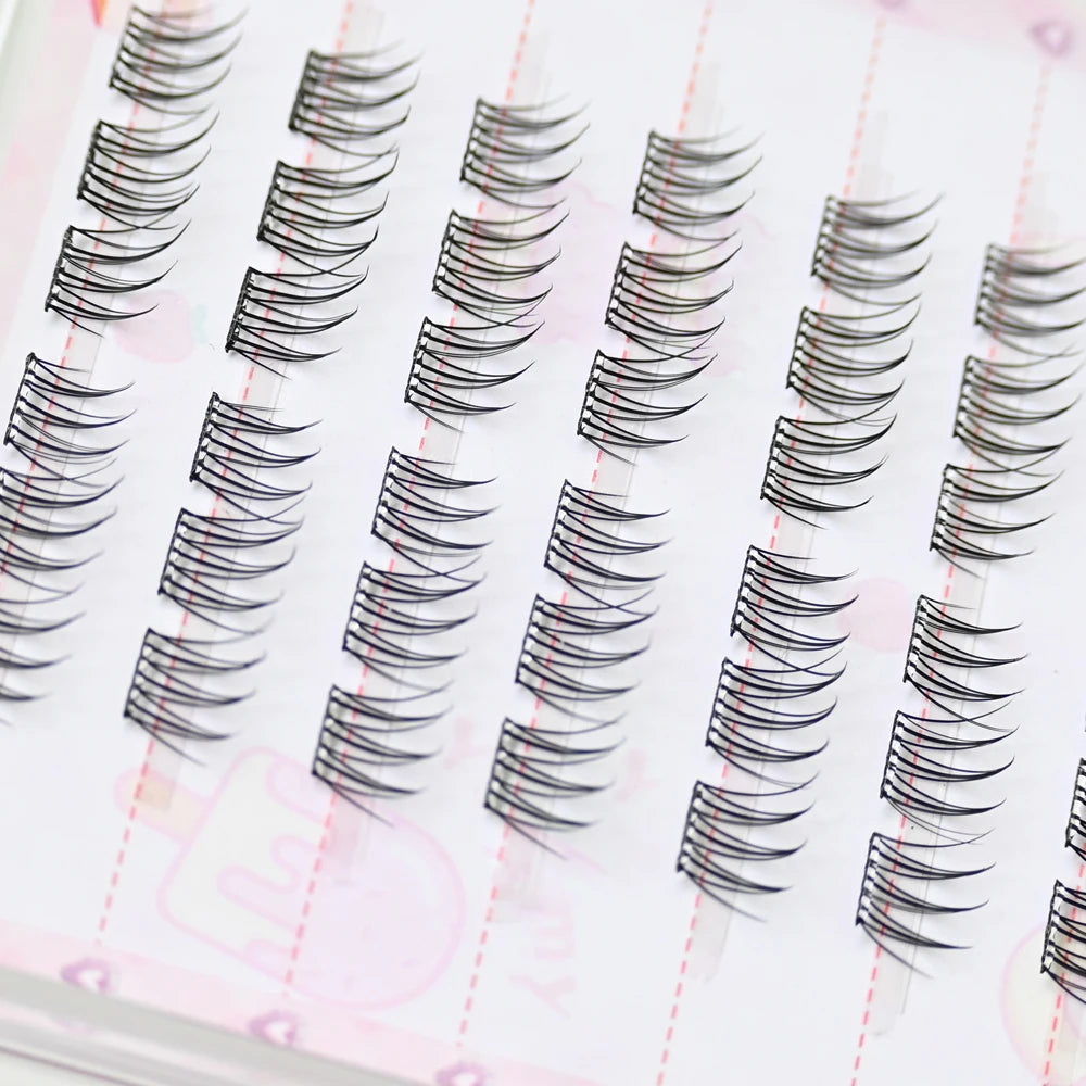 No Glue Needed Idol False Eyelashes Large Capacity 7-9mm Self Adhesive Eyelashes DIY Lash Extension Korean Makeup Cluster Lashes
