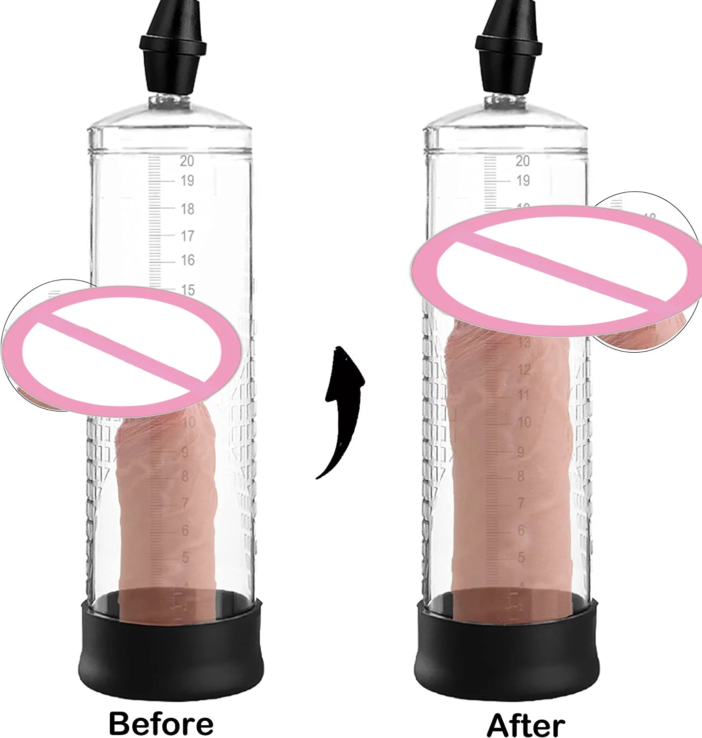 8 Inch Manual Trolley Penis Pump, Regular and Deluxe Versions Available, Negative Pressure Vacuum Penis Exerciser