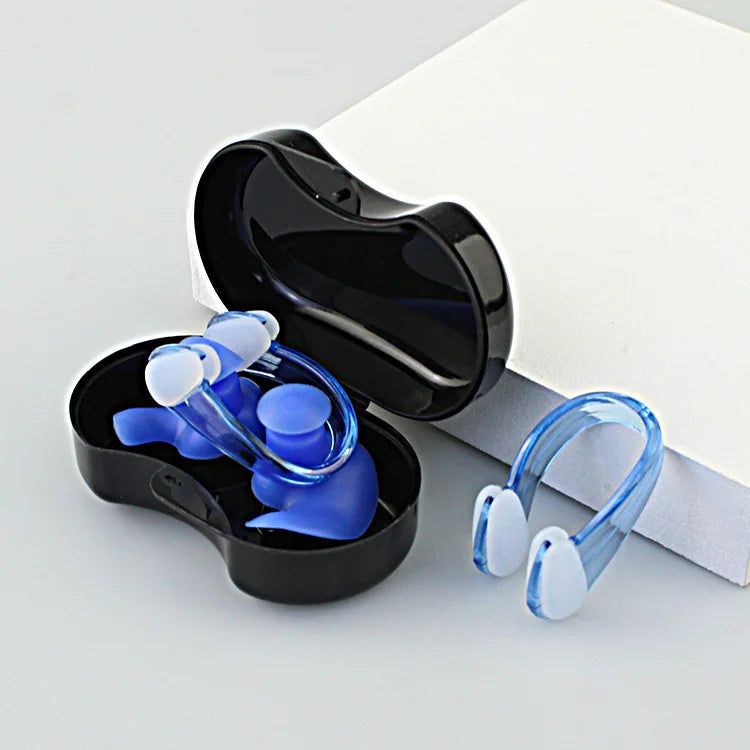 Swimming nose clip earplug set silicone environmentally friendly nose clip earplugs children adult beginners swimming supplies