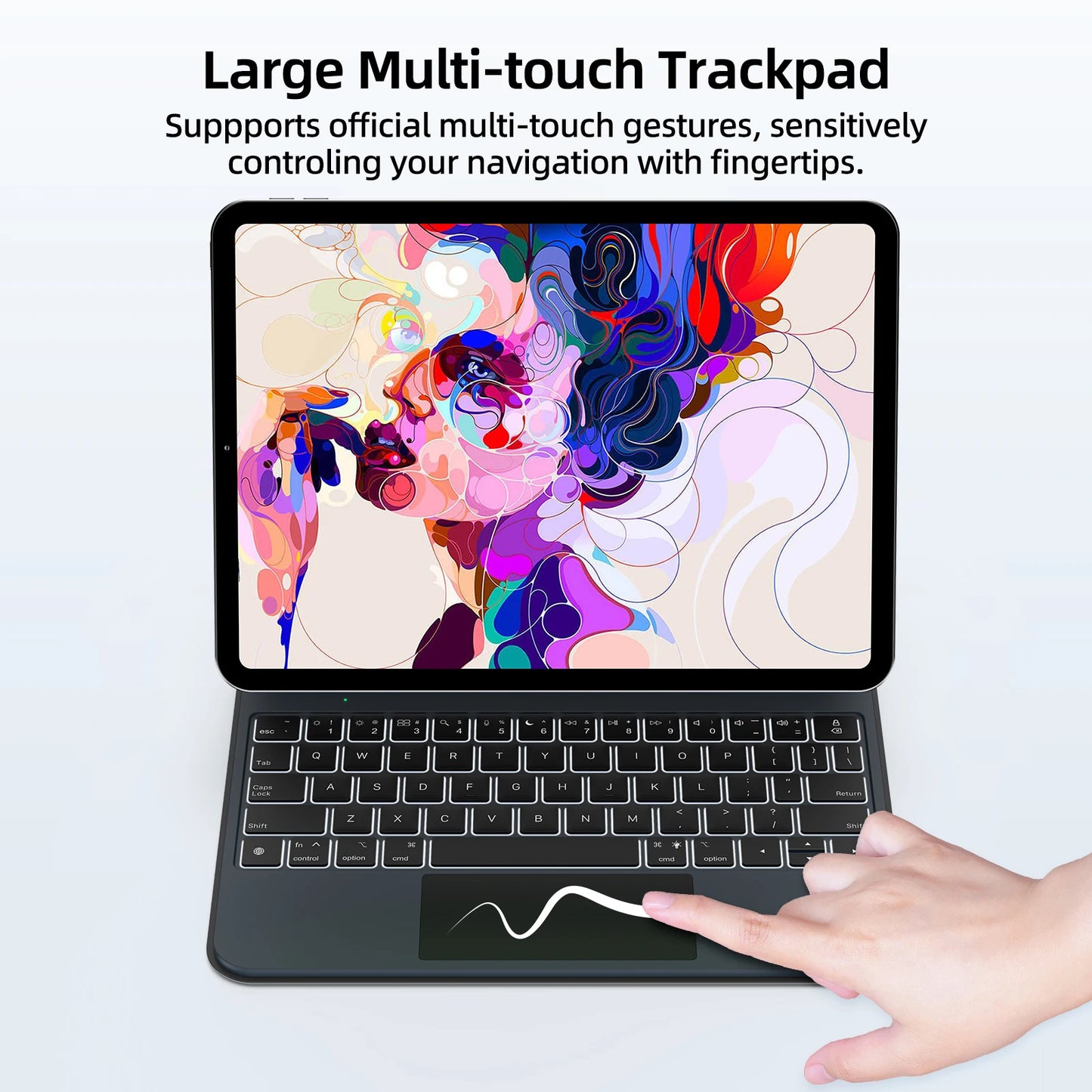 Smart PIN Plug&Play Magic Keyboard Case for iPad Pro 11 2024 M4 iPad Air 4/5/6 10.9 Multi-touch Touchpad Smart Reverse charging