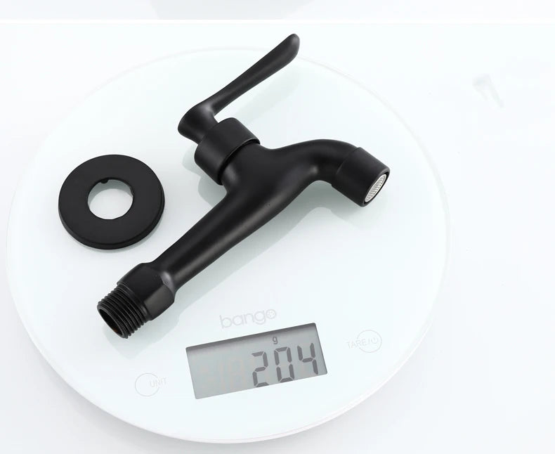 Bathroom Black Single Cold Tap Wall Washing Machine Single Tap Cold Water Faucet Garden Black Tap