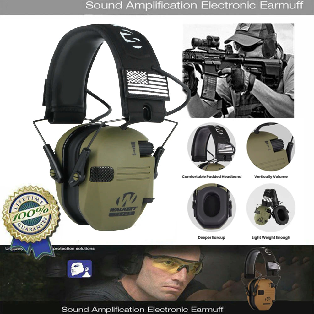 Original Military Tactical Electronic Shooting Earmuffs Outdoor Hunting Sound Pickup Noise Reduction Protection Hearing Headset