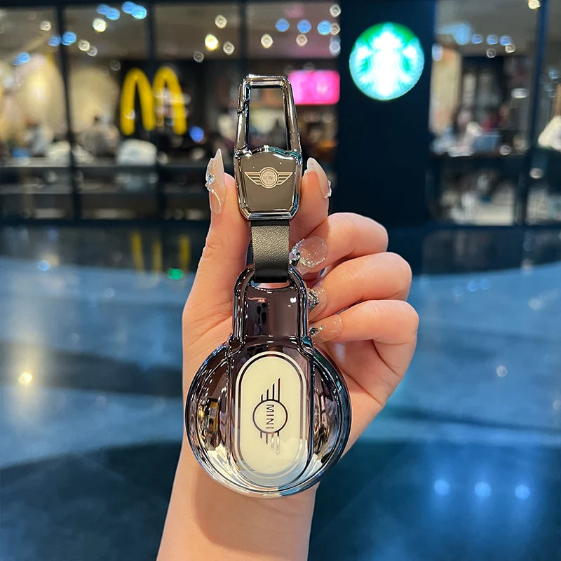 Leather TPU Car Key Case Cover For BMW Mini Cooper TPU Car Key Cover Countryman F54 Clubman F55 Hardtop F56 F57 F60 Car Key Case