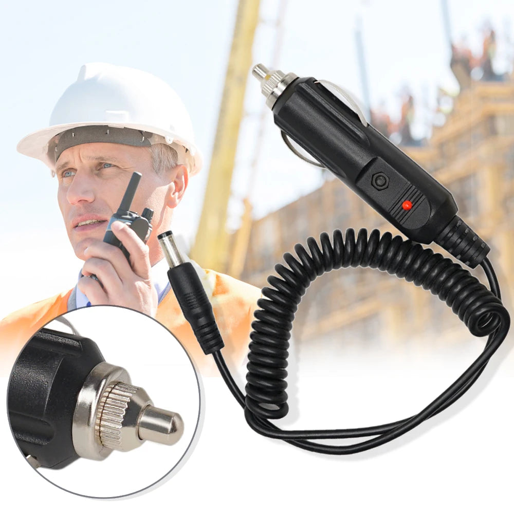 12V DC Power Car Charger for Walkie Talkie UV-5R UV9R UV-82 UV-9R Plus UV5RE 5RA Baofeng Accessories Radio Charge Base Cord