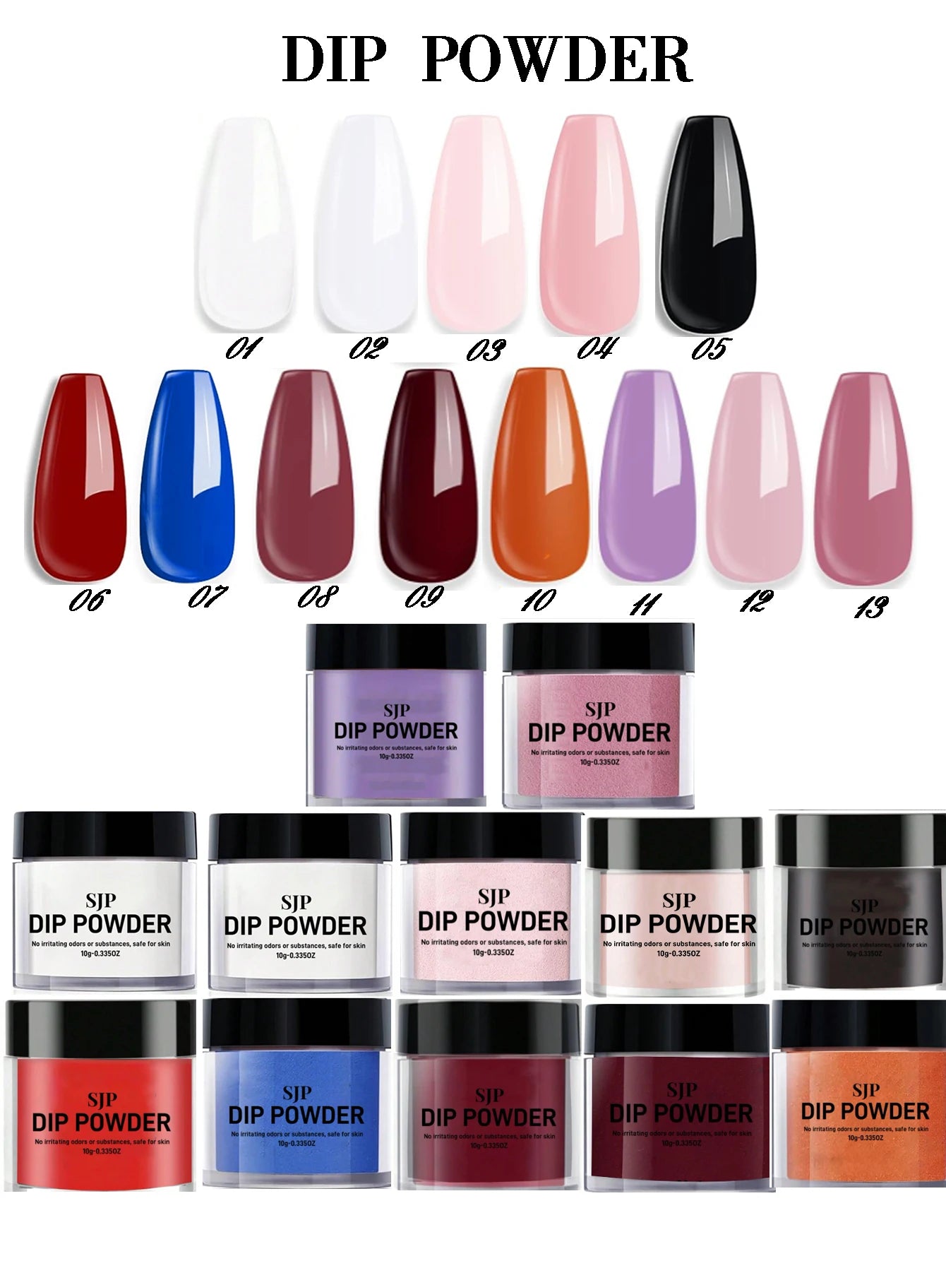 10 G Nail Dip Powder for French Manicure, Color Dip Powder, Suitable for Home Nail Salon DIY, Long Lasting, No Curing Manicure L