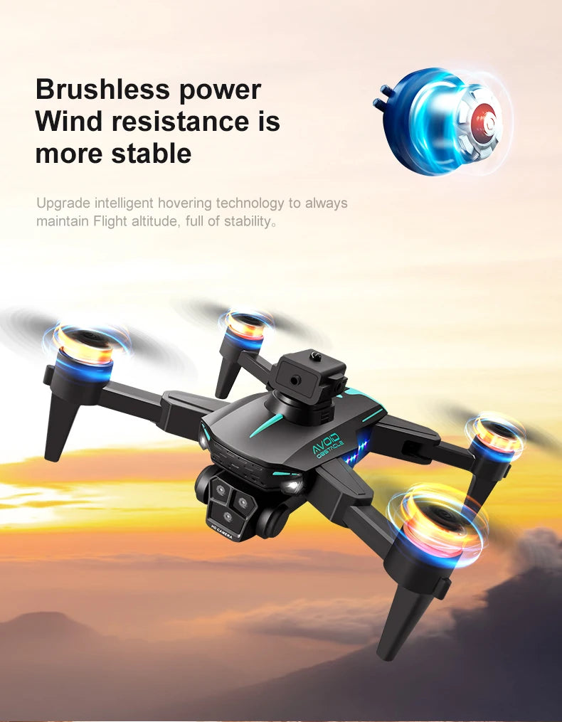 New KY605S Screen Controlled Drone 8K Three HD Camera Brushless Motor Obstacle Avoidance Foldable Quadcopter Dron RC Toys Gifts