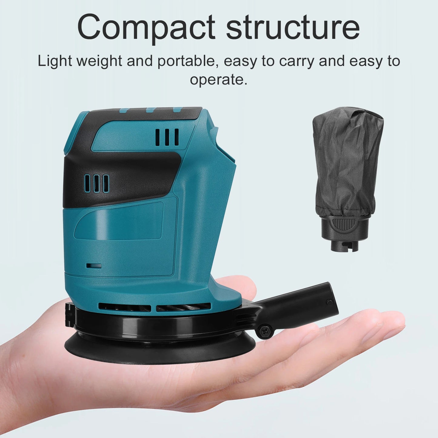 125mm Brush Motor Cordless Orbital Sander Wood Grinder Electric Polisher Waxing Grinding Sanding Machine for Makita 18V Battery