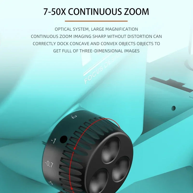 RF4 7-50X Trinocular Continuous Zoom Stereo Microscope WF10X/22mm Eyepiece Suitable for Mobile Phone PCB Welding Microscope Tool