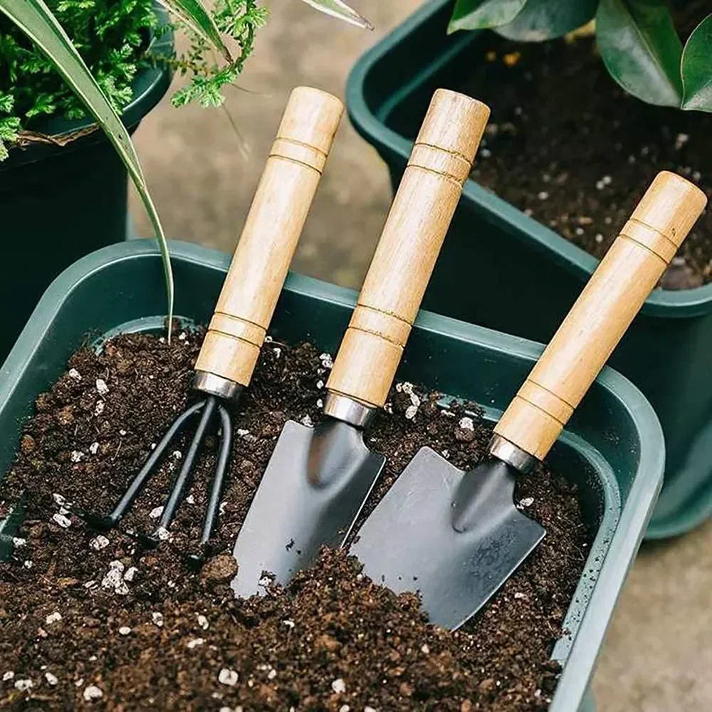 3Pcs/Set Mini Foldable Garden Tool Set Metal Hand Weeder Transplanter Digger Miniature Gardening Tools for Indoor Plants Cactus