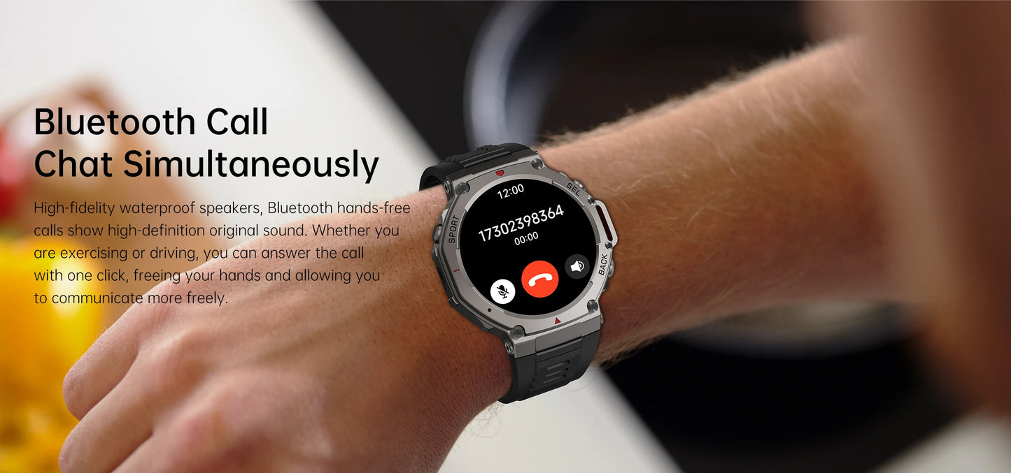 New Smart Watch 466*466 1.43 AMOLED Full Touch Screen 5ATM waterproof GPS 500mAh High Battery Compass  170+ Sports Modes For Men