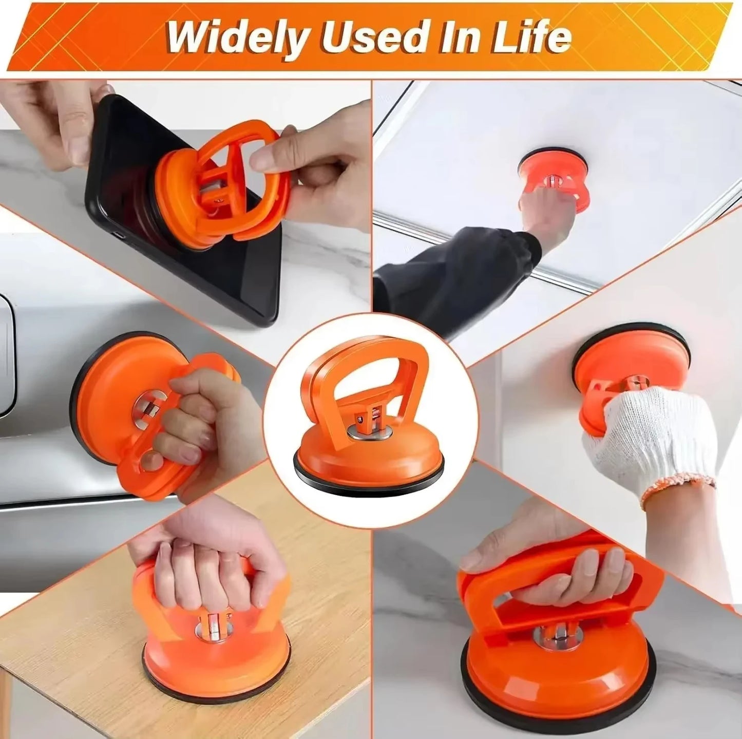 Large Car Dent Fixer Repair Suction Cups Body Repair Puller Car Dent Extractor Orange Suction Cup Repair Tools