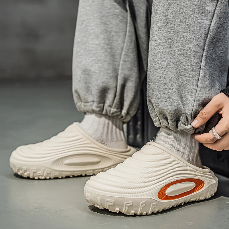New Fashion Cotton Men's Slippers Winter Warm Plush Men Slippers Waterproof Men Garden Shoes Indoor Outdoor Men's Warm Shoes