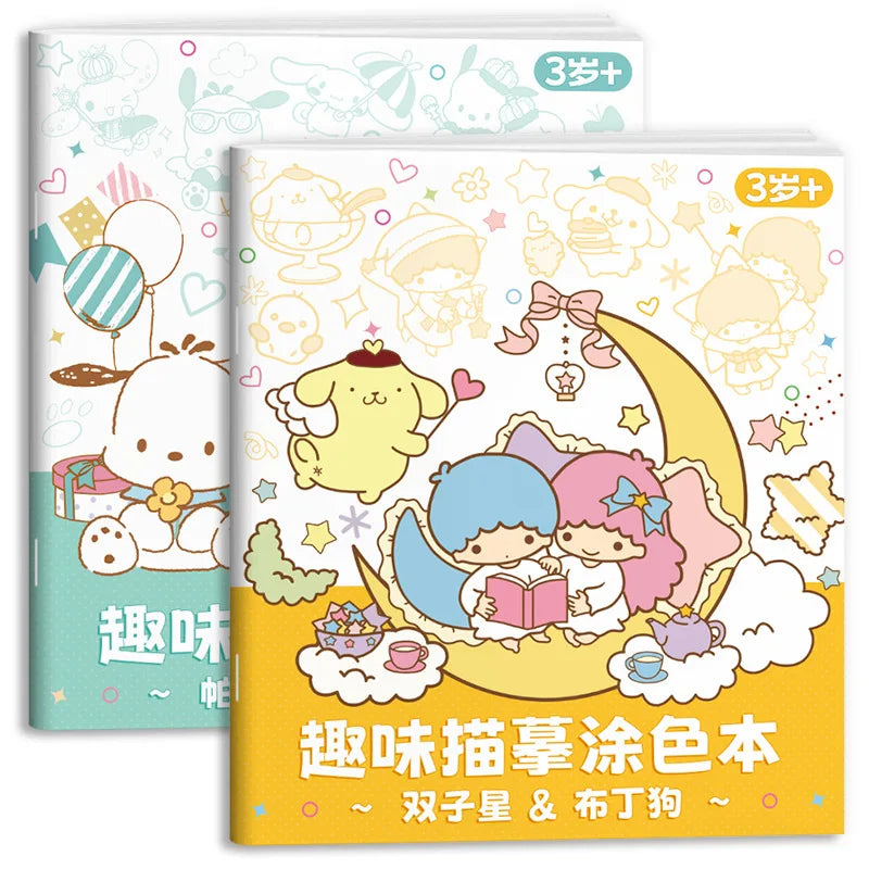 New Sanrio Kuromi Painting Notebook Children'S Sketching Coloring Copy Notebook Elementary School Cartoon Anime Line Draft
