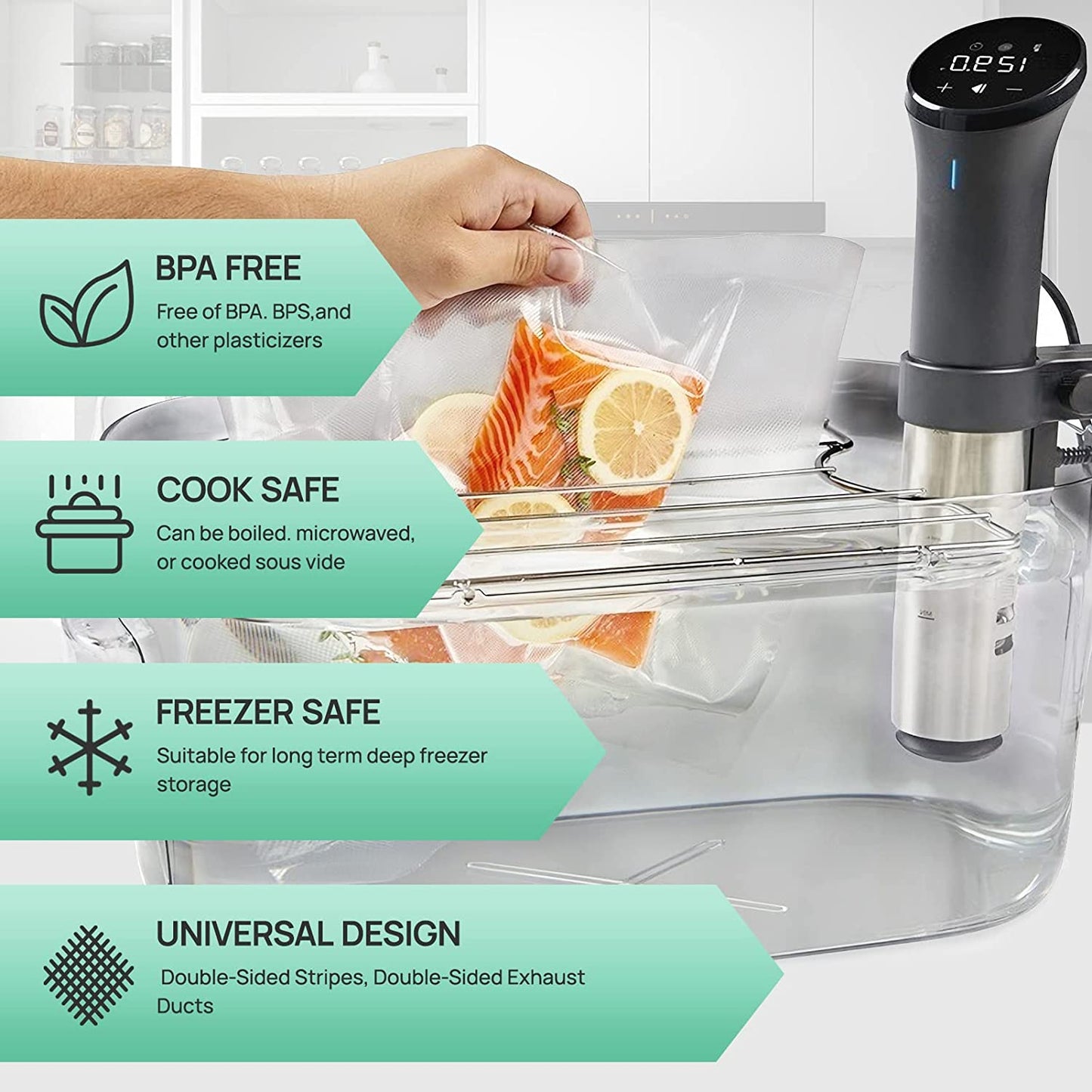 100PCS/LOT vacuum sealer Plastic Storage bag for vacuum sealing machine for pack food saver Packaging Rolls packer seal bags