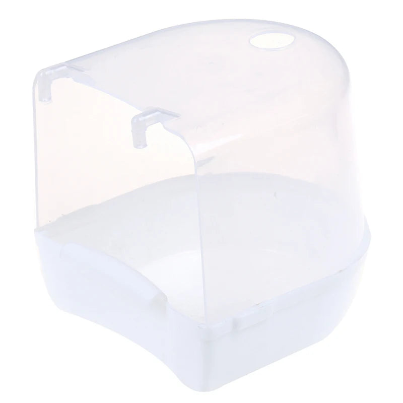 Plastic Bird Water Bath Box Bathtub Parrot For Parakeet Hanging Bowl