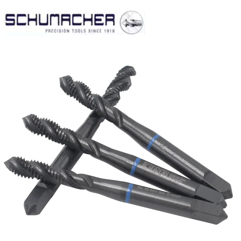 Germany Original SCHUMACHER Blue Ring JIS Standard Spiral Fluted Tap Pointed M3 M4 M5 M6 Machine Thread Taps For Stainless Steel