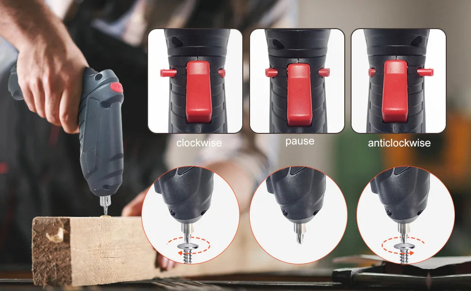 Portable Electric Screwdriver Cordless 47 in 1 Rotated 90 Degrees Rechargeable Screwdriver with LED for Home Office DIY Tools