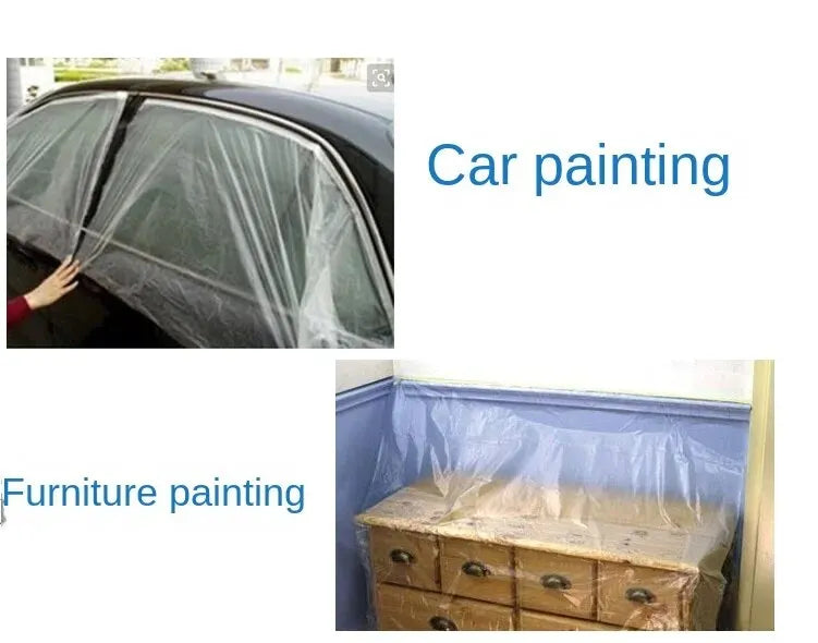 0.35m * 20m Transparent Plastic Shielding Film Waterproof Dust Cover Living Room Kitchen Furniture Decoration Vacant Protective