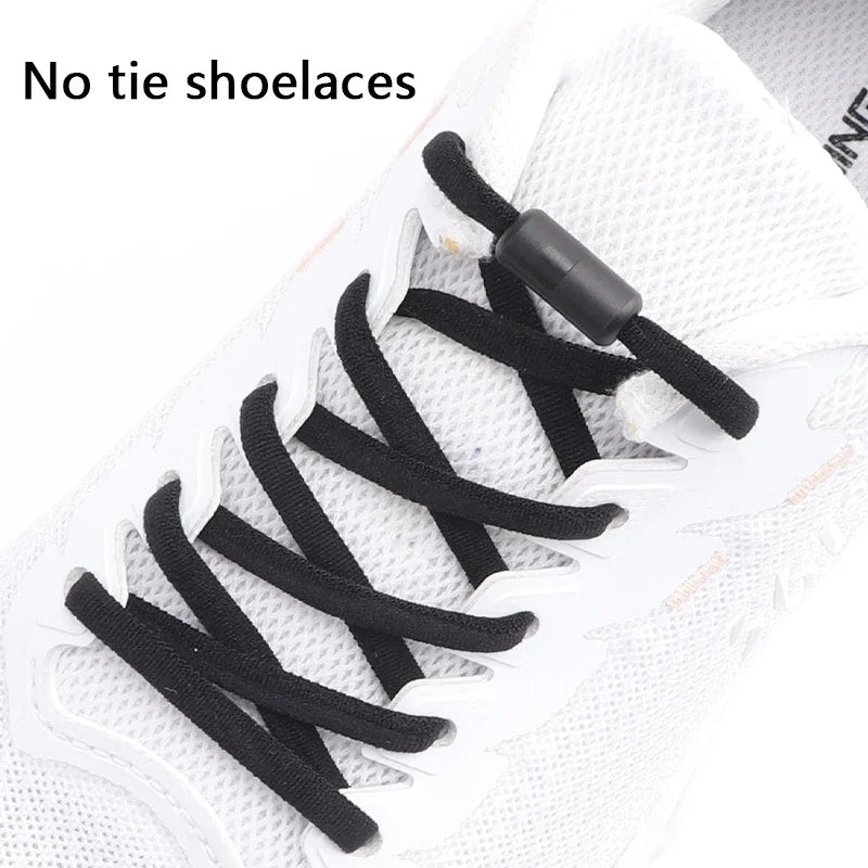 Elastic laces Sneakers Colorful Options No tie Shoelace for Sports Round Shoelaces without ties Kids Adult Shoes Accessories