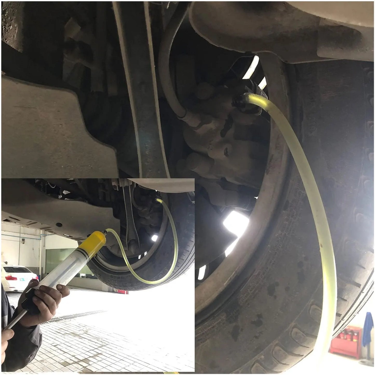 Manual automotive engine oil pump, syringe type, suitable for extracting gear oil and brake fluid, as well as cleaning injectors