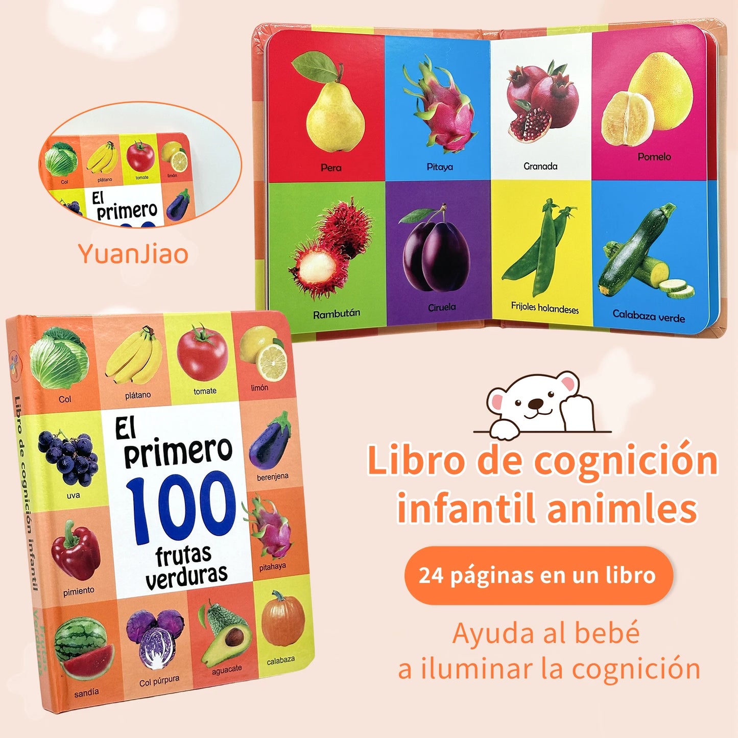 0-2 Years Spanish Children's Cognitive Encyclopedia Enhancing Cognition Children's Early Learning Books Gifts