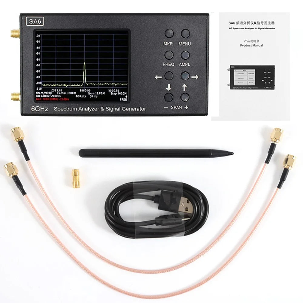 SA6 High-performance, portable spectrum analyzer and signal source for field testing and wireless device debugging