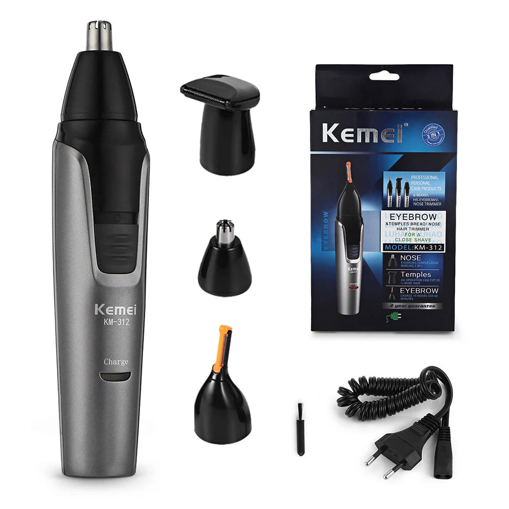 3in1 Rechargeable Nose Trimmer Beard Trimer For Men Micro Shaver Eyebrow Nose Hair Trimmer For Nose And Ear Cleaner Grooming Set