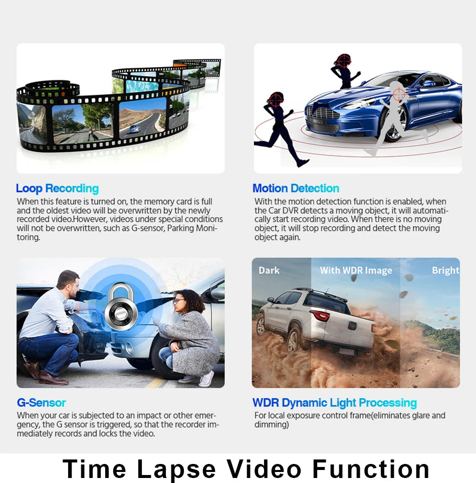 E-ACE 4K UHD WIFI Mini Dash Cam Car Dvr Video Recorder With APP Control Night Vision 24H Parking Camera Monitor Car Accessories