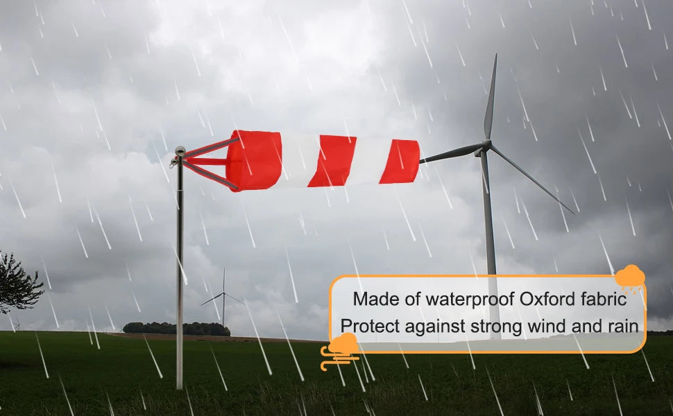 60cm Hanging Reflective Windsock Flags Wind Direction Indicators for Outdoor Airport Garden Farm Measurement Weather Vane