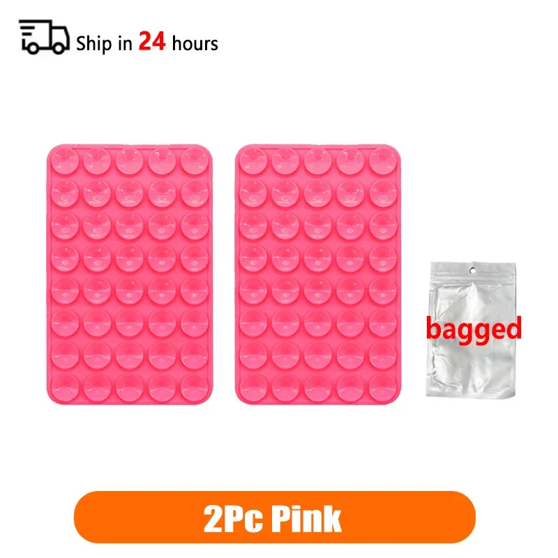 Double Sided Silicone Suction Cup Multicolor Strong Adhesive Stand For iPhone 11 12 13 14 15 16 Pro Max Detachable Phone Holder