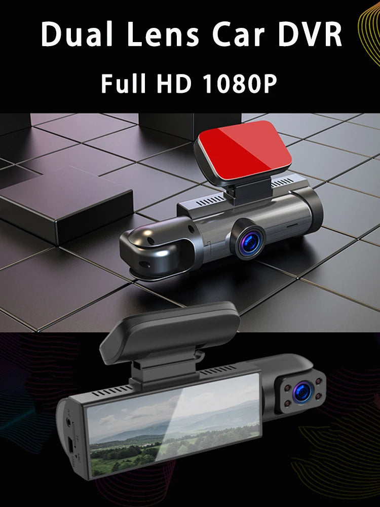 Dash Camera Front And Inside,3.16inchdash Cam 1080P G Sensor HD Night Vision Loop Recording Wide Angle Car DVR